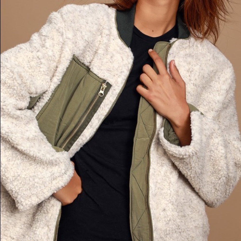 New Free People Rivington Sherpa Jacket Desert - Picture 3 of 6